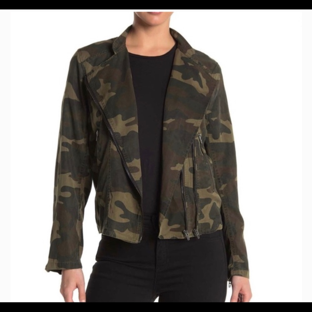BLANKNYC On Duty Camo Print Moto Jacket Size XL